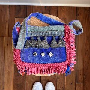 Mrs. k’s Cottage Boho Quilted Fringe Appliqué Bag